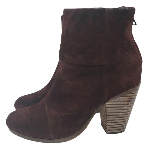 Rag & Bone Classic Newbury chocolate brown Suede Ankle Boots SZ 7 - Picture 8 of 11